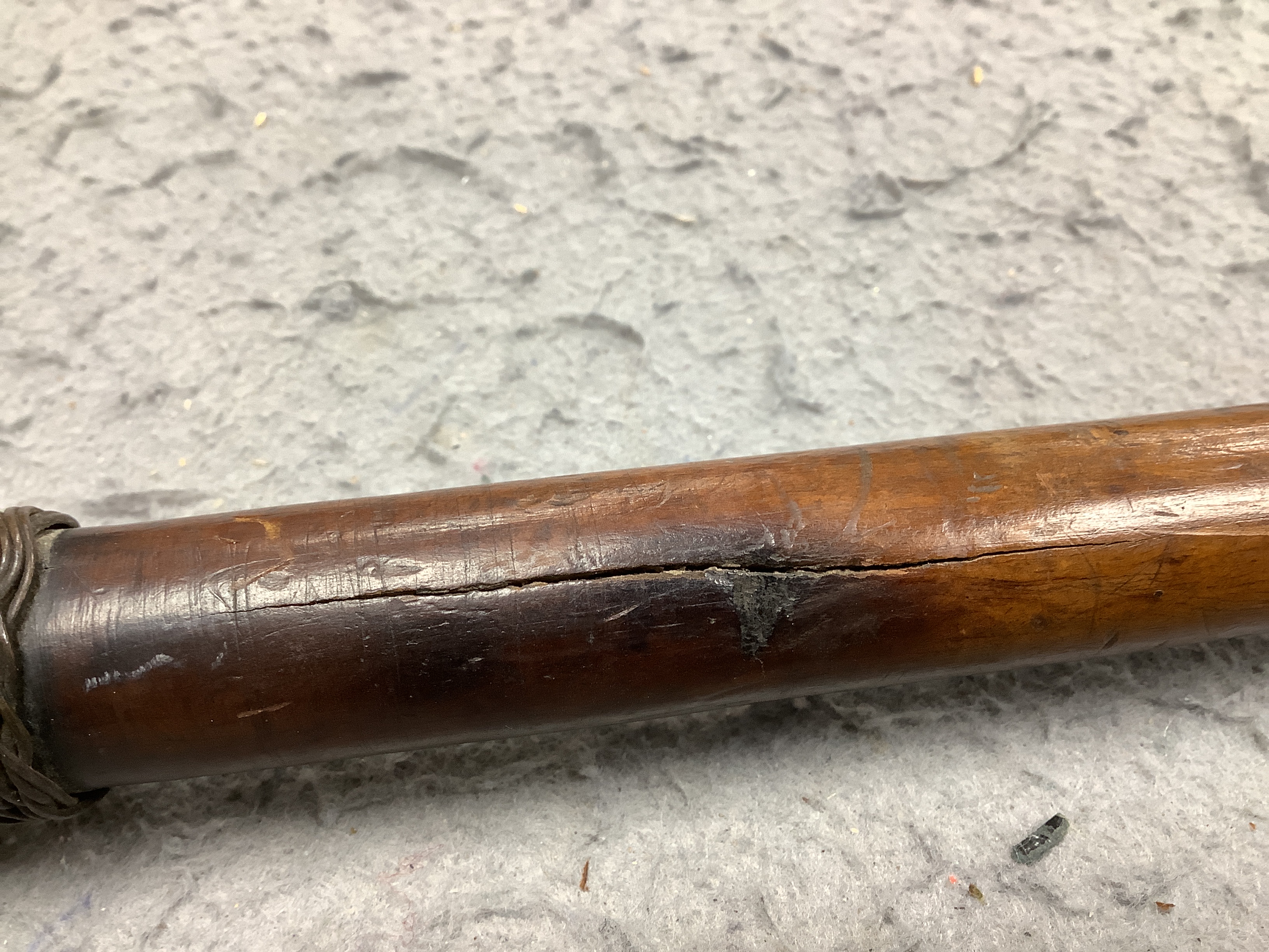 An African spear with wire grip, length 92.5cm